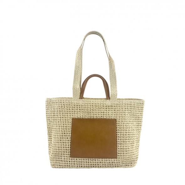 Bolso Tote De Hombro Rafia